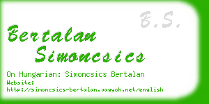 bertalan simoncsics business card